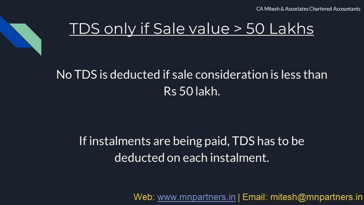 Leading Tax Advisor view for TDS on Sale of Property
